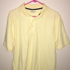 long pastel yellow collared polo shirt
